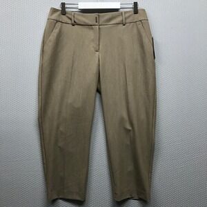 APT.9 Capri Pants Womens 10 Khaki Torie Mid Rise Stretch Work Career Dressy